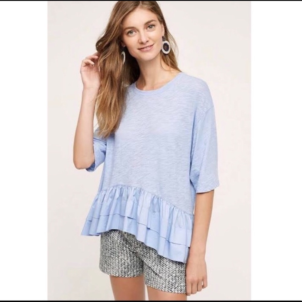 Anthropologie Akemi & Kin cascade peplum top S